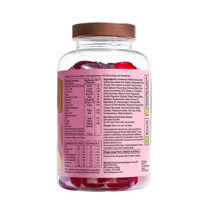 Starpowa hair, skin and nails 60 vegan gummies